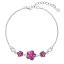 Strieborný náramok so Swarovski kryštálmi ružová kytička 33112.3 Fuchsia