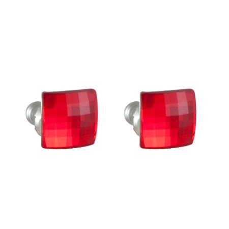 Náušnice červené so Swarovski Elements diskoštvorec Light Siam 8 mm
