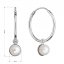 Stříbrné náušnice kruhy s bílou říční perlou 21065.1 Bílá