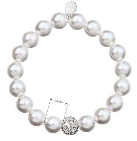 Náramok perlový so Swarovski Elements 33074.1 Biely