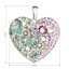Stříbrný přívěsek s krystaly Swarovski mix barev srdce 34243.3 Sakura