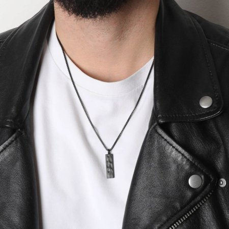 Náhrdelník pánský z matné oceli 42008.3 černý