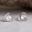 Strieborné náušnice pecka s kryštálmi Swarovski biele srdce 31259.1 Krystal