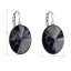 Strieborné náušnice visiace s kryštálmi Swarovski čierny ovál 31275.3 Graphite