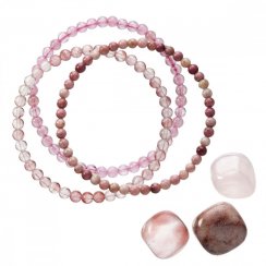 Náramky s minerálnymi kameňmi ruženín, tourmaline, rodochrozit 43043.3 ružový