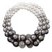 Náramek šedý se Swarovski Elements trojitý 33064.3 Grey