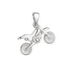 Strieborný prívesok motorka cross 64015