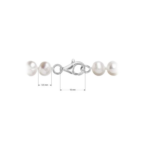 Perlový náramok z riečnych perál so zapínaním z bieleho 14 karátového zlata 823001.1/9260B biely