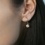 Stříbrné visací náušnice kroužky se Swarovski krystalem 31300.3 Light Peach