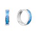 Strieborné náušnice kruhy so syntetickým opálom modré 11402.3 Blue s. Opal
