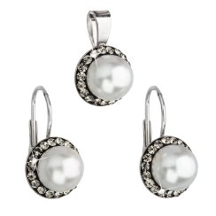 Súprava so Swarovski Elements perla 39091.3 Black diamond