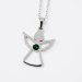 Ocelový náhrdelník anděl se Swarovski krystaly zelený 42043.3