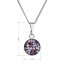 Strieborný náhrdelník so Swarovski kryštálmi okrúhly fialový 32086.3 Magic violet