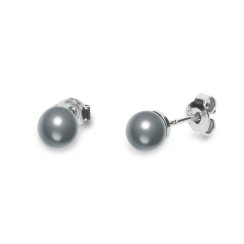 Náušnice so Swarovski Elements Classic Pearl K58186DG Dark Grey 6 mm