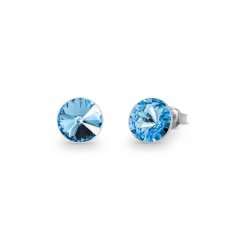 Náušnice modré Rivoli so Swarovski Elements Sweet Candy Studs K1122SS39AQ aquamarine 8 mm