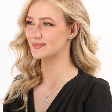 Sada šperků s krystaly Swarovski náušnice, řetízek a přívěsek zelený kosočtverec 39126.3 Chrysolite