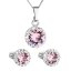 Sada šperkov s kryštálmi Swarovski náušnice, retiazka a prívesok ružové okrúhle 39352.3 Light Rose