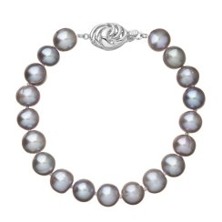 Perlový náramek z říčních perel se zapínáním z bílého 14 karátového zlata 823010.3/9265B grey