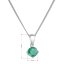Stříbrný náhrdelník s pravým minerálním kamenem zelený 12080.3 emerald