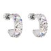 Stříbrné náušnice kruhy s krystaly Swarovski ab efekt půlkruh 31118.2 AB