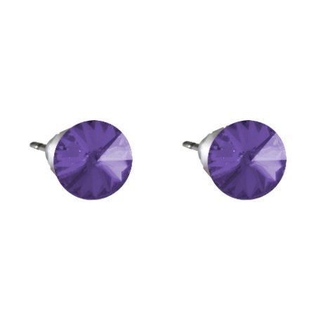 Náušnice fialové Rivoli so Swarovski Elements Tanzanite 8 mm