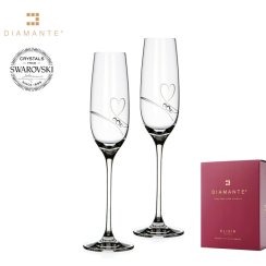 Sklenice srdíčka na sekt se Swarovski Elements Romance Elixir 200 ml