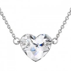 Stříbrný náhrdelník s krystaly Swarovski bílé srdce 32020.1 Krystal
