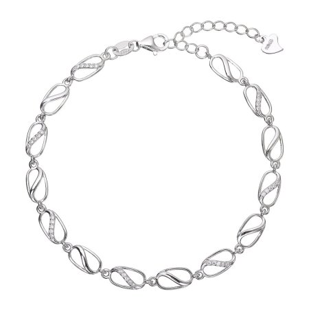 Strieborný náramok kávové zrná so zirkónmi 13083.1 crystal