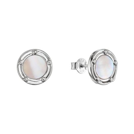 Strieborné náušnice s ružovou perleťou 11727.3