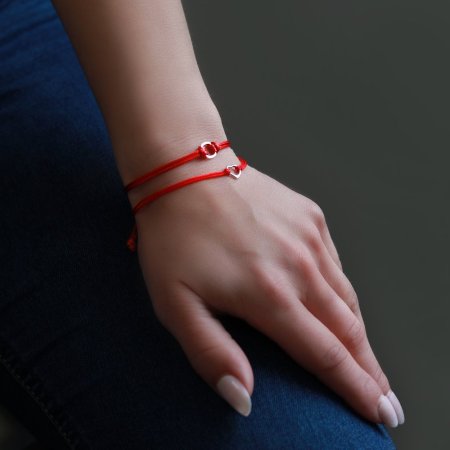 Náramok proti uhranutiu strieborný štvorček 13003.3 Red