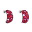 Stříbrné náušnice visací s krystaly Swarovski červené půlkruh 31164.3 Cherry