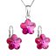Sada šperků s krystaly Swarovski náušnice, řetízek a přívěsek růžová kytička 39143.3 Fuchsia