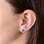Strieborné náušnice kôstky so syntetickým opálom modré okrúhle 11246.3 Blue s. Opal