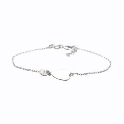 Strieborný náramok číry so Swarovski Elements Srdce Krystal