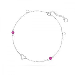 Retiazka na nohu ružový so Swarovski Elements Lilo BA210115000F Fuchsia
