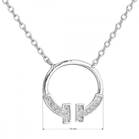 Strieborný náhrdelník so zirkónom v bielej farbe 12040.1