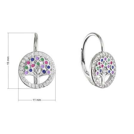 Strieborné náušnice strom života 11602.3 multi