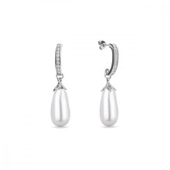 Náušnice se Swarovski Elements perla Bílá