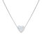 Strieborný náhrdelník so syntetickým opálom biele srdce 12048.1 White s. Opal