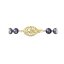Perlový náhrdelník z riečnych perál so zapínaním zo 14 karátového zlata 922001.3/9265A dk.peacock