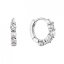 Stříbrné náušnice kroužky s bílými říčními perlami a zirkony 21077.1