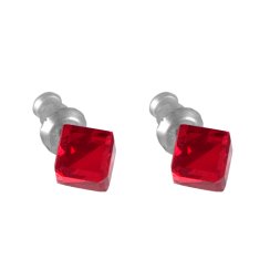 Náušnice so Swarovski Elements červená kocka Light Siam 6 mm