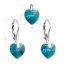 Sada šperků s krystaly Swarovski náušnice a přívěsek modré srdce 39003.3 Blue Zircon