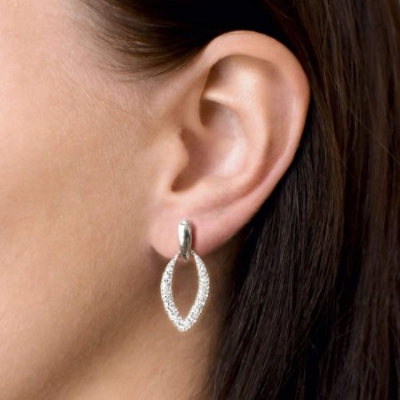 Strieborné náušnice s krištáľmi Preciosa biele 31222.1 Krystal