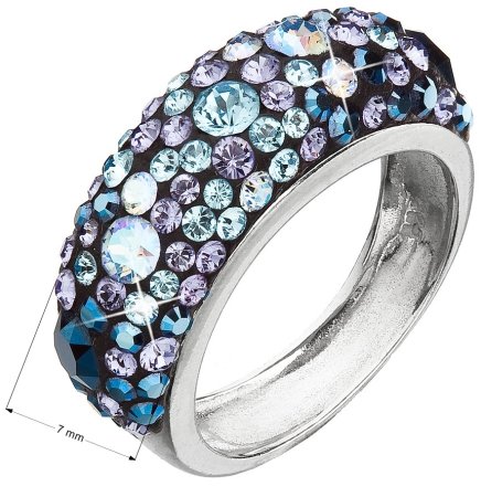 Strieborný prsteň s kryštálmi Swarovski modrý 35031.3 Blue Style - Vel'kosť prsteňa: 56