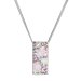 Strieborný náhrdelník so Swarovski kryštálmi ružový obdĺžnik 32074.3 Magic Rose