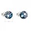 Stříbrné náušnice pecka s krystaly Swarovski modré kulaté 31136.3 Blue Style