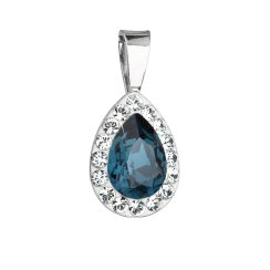 Strieborný prívesok s kryštálmi Swarovski modrá slza 34252.3 Montana