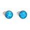 Strieborné náušnice kôstky so syntetickým opálom modrej okrúhle 11001.3 Blue s. Opal