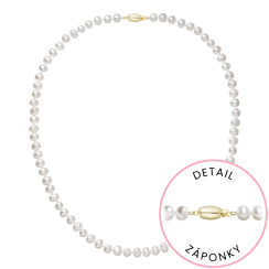 Perlový náhrdelník z riečnych perál so zapínaním zo 14 karátového zlata 922001.1/9271A biely
